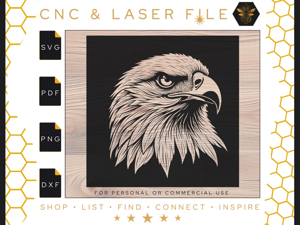 Eagle Head Detailed Svg | Patriotic Vector Files | Detailed Eagle ...