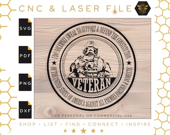 Oath of Enlistment Soldier Vector | Round Sign | Veteran of the US Armed Forces Svg | Military Oath Laser | Army | Svg | Pdf | PNG | DXF