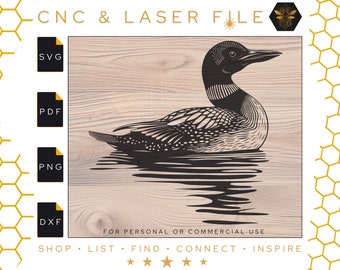 Common Loon Vector File No.1 Svg | Loon Svg | Loon Hunting Svg File | Divers Vector Svg | Loon Bird Cnc & Laser File | PDF | PNG | DXF | Svg