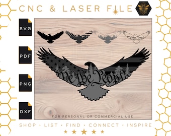 Eagle &quot;We the People&quot; Patriotic Layered SVG File | Layered Laser Files | 4 Layer SVG | Laser Cut File | We the People | Patriotic Cut Files
