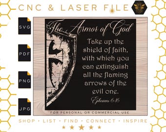 Armor of God Shield SVG – Christian Laser Cut File (Digital Download)