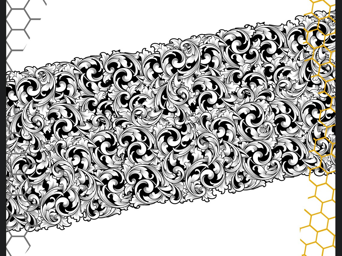 Scrollable Pattern Scroll Pattern 3x Wide SVG | Geometric Patterns SVG File | Detailed ...