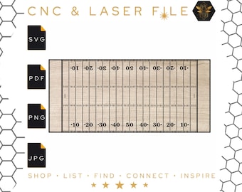 American Football Field Blueprint | CNC Laser SVG Vector (Digital Download)