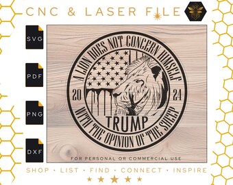 Trump 2024 Political Sticker – Lion Logo, MAGA Lion Alternative Design, Worldwide Shipping