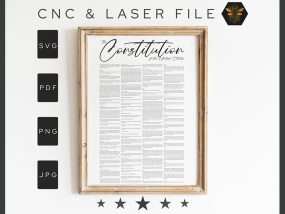 The United States Constitution Svg | The Constitution Printable Download | Constitution Wall Art Laser File | The US Constitution Print File