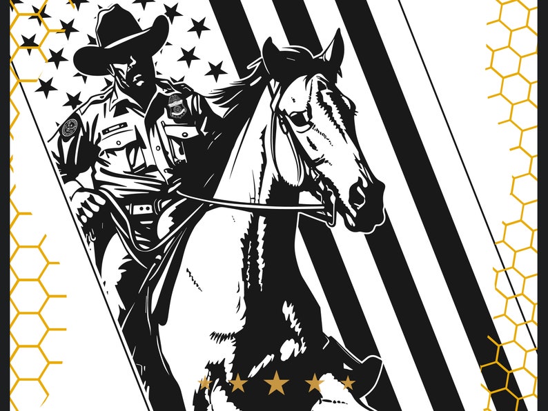 Mounted Border Patrol Vertical American Flag SVG Vertical American Flag ...