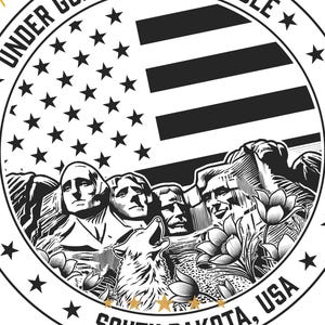 State of South Dakota Themed Svg Sign | Round Flag | Mount Rushmore ...