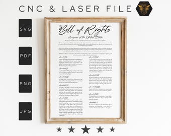 The United States Bill of Rights Svg | The Bill of Rights Printable Download | Founding Document Wall Art File | Bill of Rights | Laser