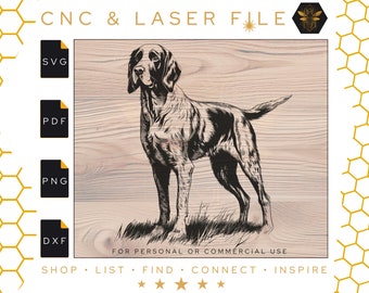 Detailed Bird Dog Vector File (CNC Laser Cut - svg, pdf, png, dxf)