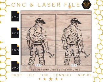 Minuteman Soldier SVG | Patriotic Vector File for CNC & Laser (Digital Download)