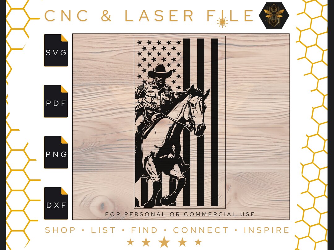 Mounted Border Patrol Vertical American Flag SVG Vertical American Flag ...