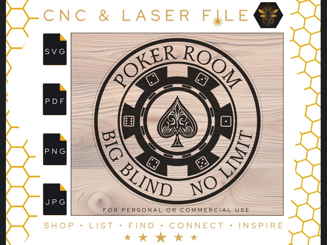 Poker Room Sign Vector | Big Blind No Limit, Spade (digital Download ...