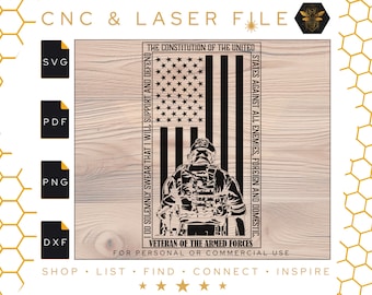 Veteran Oath American Flag SVG | Laser Cut File (Digital Download)