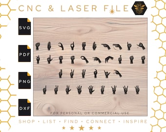 Alfabeto y números en lenguaje de señas americano SVG del 1 al 10 / Alfabeto y números en ASL / Archivo vectorial en lenguaje de señas / Lenguaje de señas / Números