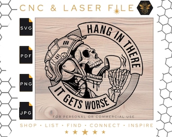 Funny Soldier Coffee SVG: Hang In There Sign (Digital Download)