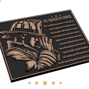 Firefighter's Prayer Desk Sign - Stainless Steel Inspirational Plaque - View #2