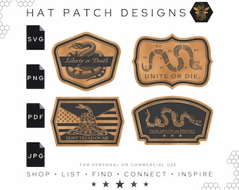 Patriotic Snakes Hat Patch Designs SVG Series | Dont Tread on Me SVG | Laser Leather Patch File | Digital Download | Join or Die | Hat Patch