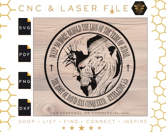 Lion of Judah SVG | Jesus Christ, Revelation Scripture (Digital File)