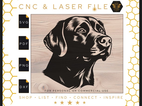 Labrador Breed Vector File | Labrador Svg | Lab Svg File | Labrador Dog Svg | Detailed Vector File | Cnc and Laser File | PDF | PNG | DXF