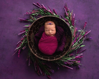 Fondo digital floral púrpura, telón de fondo digital, corazones de pajarito, floral púrpura, púrpura, cuenco de ojo de pájaro digital, telón de fondo recién nacido