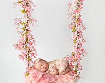 Floral Swing, telón de fondo digital, telón de fondo digital de swing floral, flora, telón de fondo floral, recién nacido telón de fondo digital