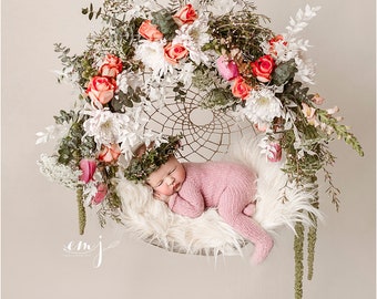 Fresh Floral Dream Catcher, digital backdrop, dream catcher, floral, floral dreamcatcher, floral backdrop, Dream Catcher Digital backdrop