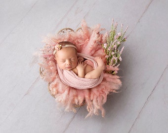 Pink Floral Birdseye Digital backdrop, digital backdrop, Pink Floral Birdseye, baby pink , pink bowl, pink newborn backdrop