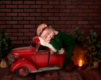 Recién nacido Navidad Digital telón de fondo, telón de fondo digital, Navidad, Trcuk rojo, recién nacido digital, bebé de invierno, fondo recién nacido