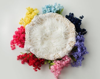 Telón de fondo digital floral arco iris, telón de fondo digital, flor de pájaro, flor de bebé arco iris digital, telón de fondo recién nacido, telón de fondo recién nacido