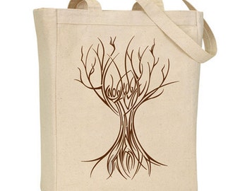 Knowledge is a Tree silkscreen tote bag