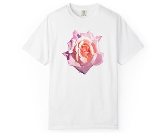 Rose Flower Graphic Design Relaxed Fit Tee, 100% Cotton, Gift for Nature Lovers