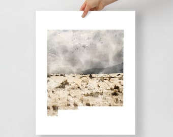 New Mexico white sands desert scene watercolor unframed print