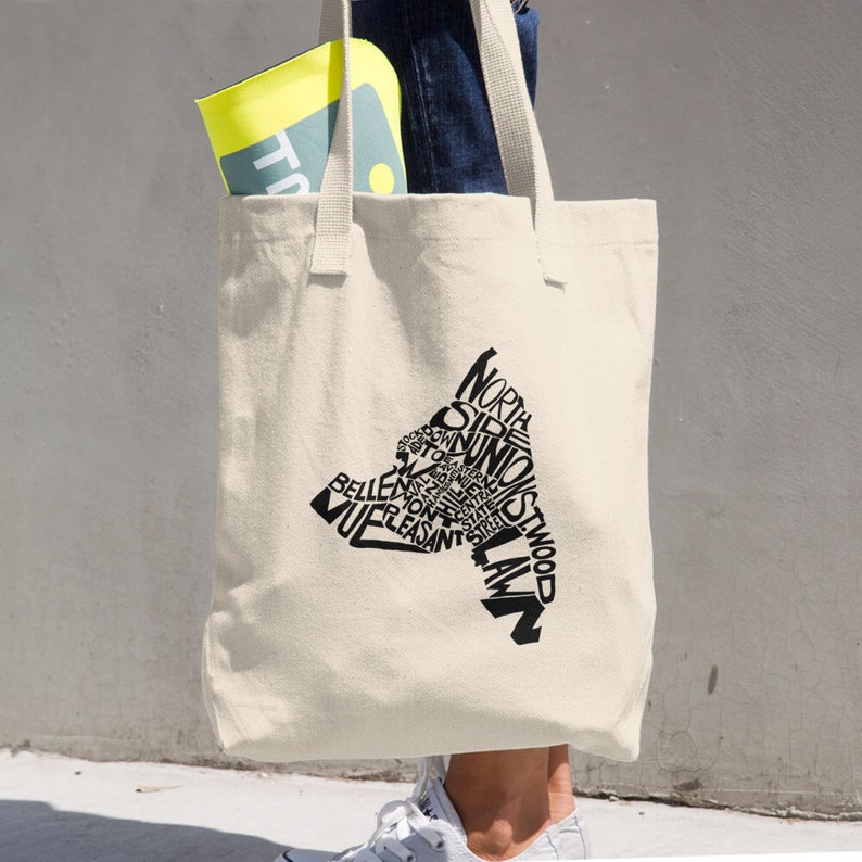 Schenectady typographic map 100/% cotton tote bag eco friendly reusable shopping grocery bag stocking stuffer housewarming