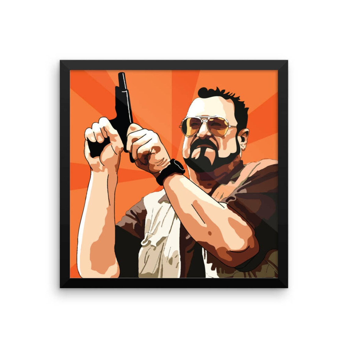 The Big Lebowski Fan Art Over the Line Framed Print Poster Etsy