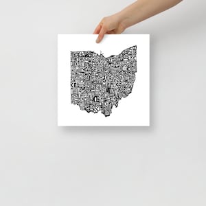 Ohio typography map art unframed print customizable personalized state poster custom wall decor engagement wedding housewarming gift image 3