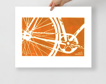bicycle bike art print home decor orange boys transportation nursery wall art childrens art housewarming gift Poster
