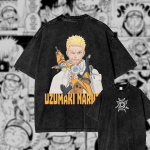Uzumaki Inspired Anime Oversized Vintage Acid Wash Shirt | Gym Pump Cover