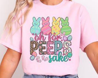 Easter Peeps T-Shirt: Pastel Bunny Graphic Tee for Women