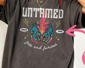 Custom Untamed Comfort Colors Shirt: Retro Tiger Graphic Tee