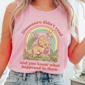 „Dinosaurier lesen nicht“-Shirt, Lehrer-Shirt, Geschenk für Bibliothekare, T-Shirt für Bücherliebhaber, Shirt für Lese- und Schreibförderlehrer, süßes Dinosaurier-T-Shirt