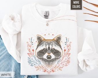 Funny Raccoon Sweatshirt: Subtle Feral Boho Trashcore Raccoon Sweater