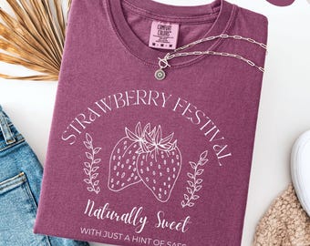 Strawberry Comfort Colors Tee: Vintage Fruitcore Shirt