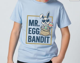 Mr. Egg Bandit Easter Bunny Kid's Tee Shirt