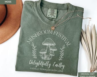 Mushroom Festival Comfort Colors Shirt: Cottagecore Forager Tee