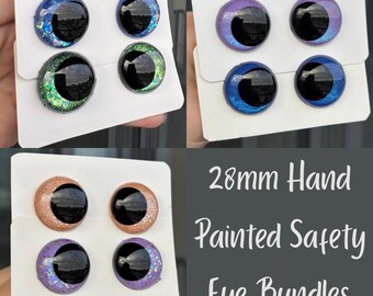 Hand Painted Safety Eyes - 28mm Amigurumi Doll Supplies