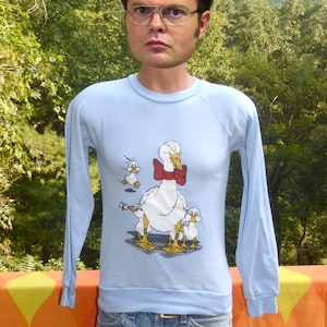 vintage 80s sweatshirt crewneck mother GOOSE animal Small xs 70s soft thin