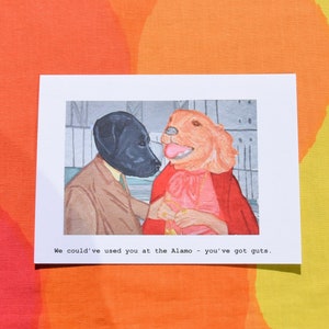 carte de voeux vous avez du cran CHIENS parodie columbo art original impression retriever des années 70