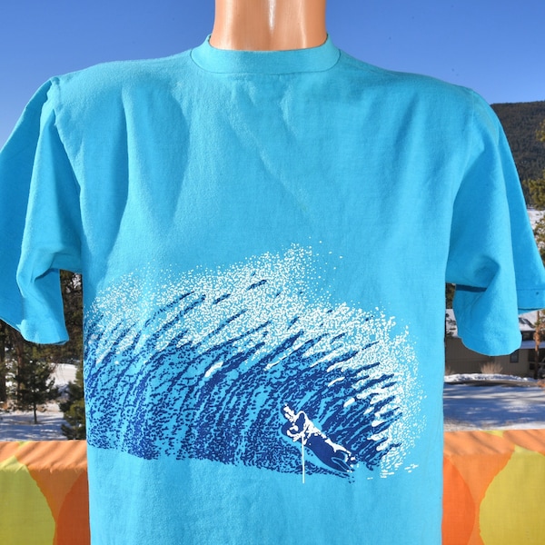 vintage t-shirt 80s WATER SKI hawaii tee Medium Large crazy shirts