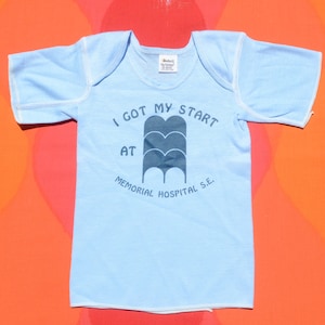 vintage 80s baby t-shirt MEMORIAL HOSPITAL infant tee 18 months