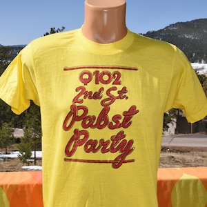 vintage 80s t-shirt Q102 party PABST beer cincinnati radio rock tee Medium Large